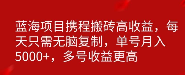 携程搬砖项目，只需每天无脑复制，月入5000+-氚客吧