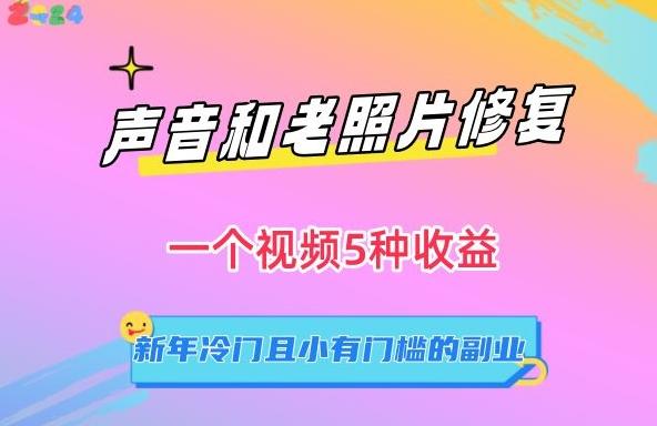 声音和老照片修复，一个视频5种收益，新年冷门且小有门槛的副业【揭秘】-氚客吧