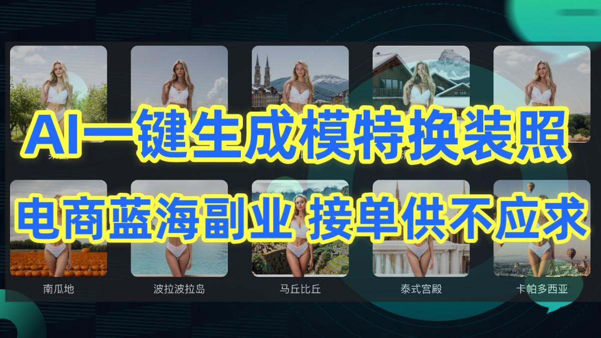 AI制作一键生成模特换装照，电商蓝海副业，接单供不应求-氚客吧