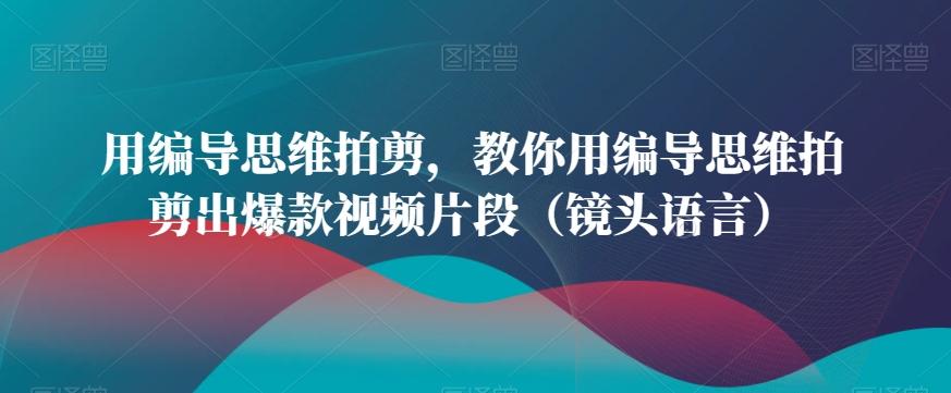 用编导思维拍剪，教你用编导思维拍剪出爆款视频片段(镜头语言)-氚客吧