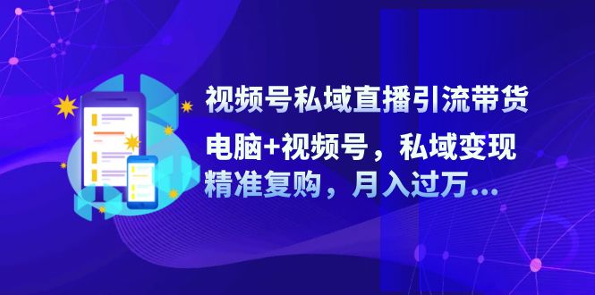 视频号私域直播引流带货：电脑+视频号，私域变现，精准复购，月入过万…-氚客吧