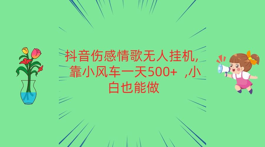 抖音伤感情歌无人挂机 靠小风车一天500+ 小白也能做-氚客吧