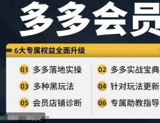 拼多多会员，拼多多实战宝典+实战落地实操，从新手到高阶内容全面覆盖-氚客吧