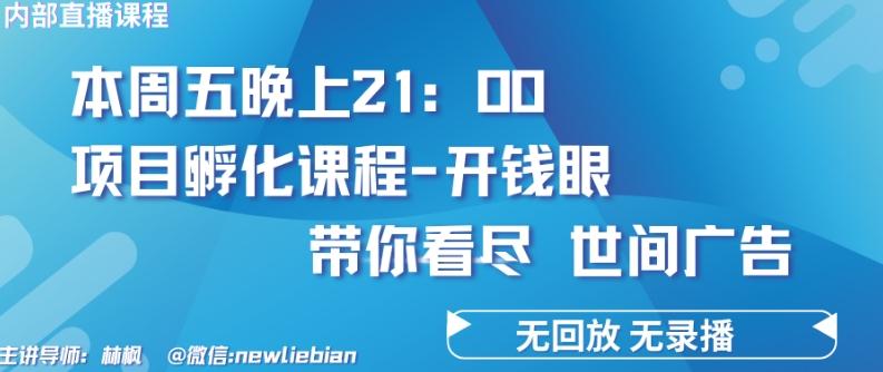 4.26日内部回放课程《项目孵化-开钱眼》赚钱的底层逻辑【揭秘】-氚客吧