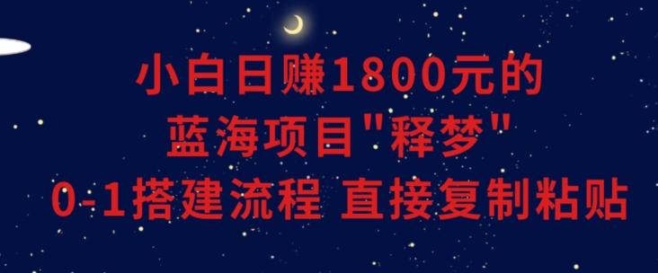小白能日赚1800元的蓝海项目”释梦”0-1搭建流程可直接复制粘贴长期做【揭秘】-氚客吧