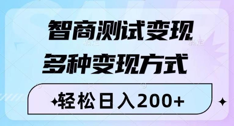 智商测试变现，轻松日入200+，几分钟一个视频，多种变现方式-氚客吧