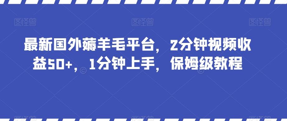 最新国外薅羊毛平台，2分钟视频收益50+，1分钟上手，保姆级教程【揭秘】-氚客吧