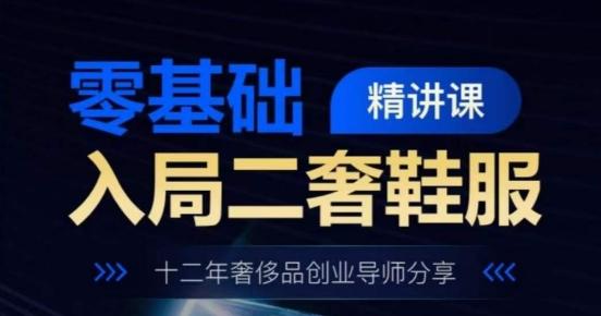 零基础入局二奢鞋服精讲课，十二年奢侈品创业导师分享-氚客吧
