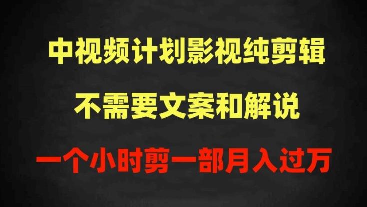 中视频计划影视纯剪辑，不需要文案和解说，一个小时剪一部，100%过原创月入过万【揭秘】-氚客吧