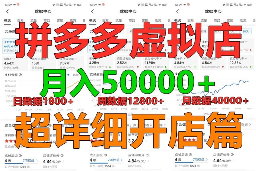 拼多多虚拟电商训练营月入40000+你也行，暴利稳定长久，副业首选-氚客吧