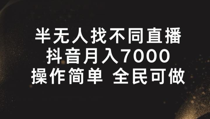半无人找不同直播，月入7000+，操作简单 全民可做【揭秘】-氚客吧