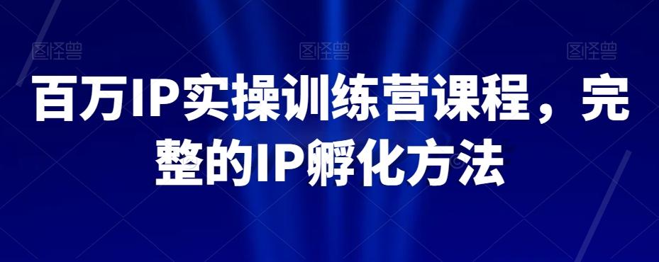 百万IP实操训练营课程，完整的IP孵化方法-氚客吧