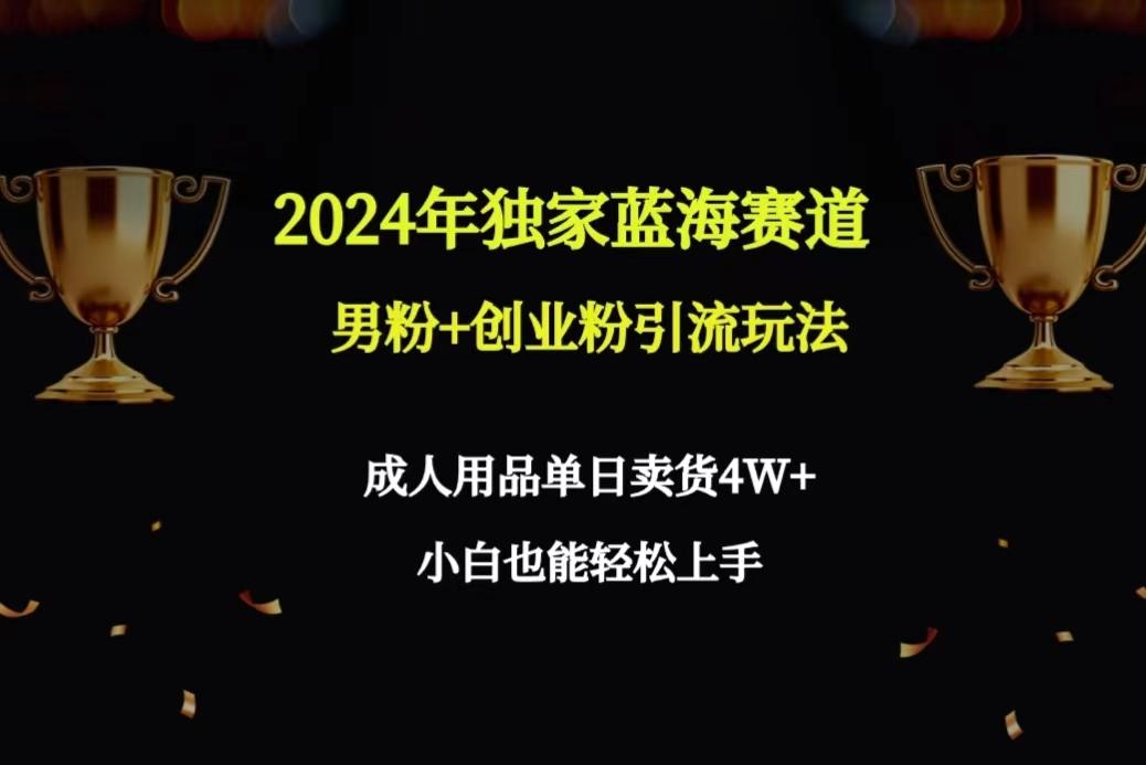 2024年独家蓝海赛道男粉+创业粉引流玩法，成人用品单日卖货4W+保姆教程-氚客吧