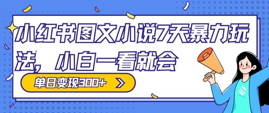 小红书图文小说7天暴力玩法，小白一看就会，单日变现300+-氚客吧