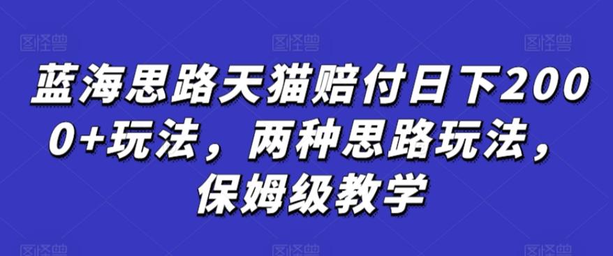 蓝海思路天猫赔付日下2000+玩法，两种思路玩法，保姆级教学【仅揭秘】-氚客吧