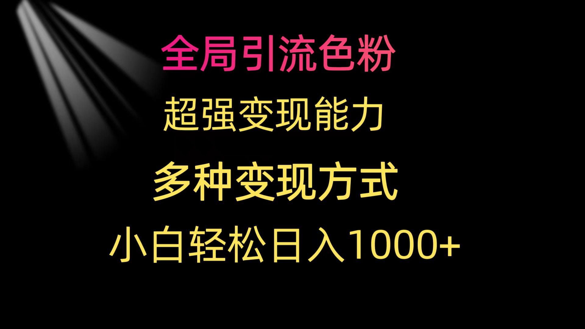 (9680期)全局引流色粉 超强变现能力 多种变现方式 小白轻松日入1000+-氚客吧