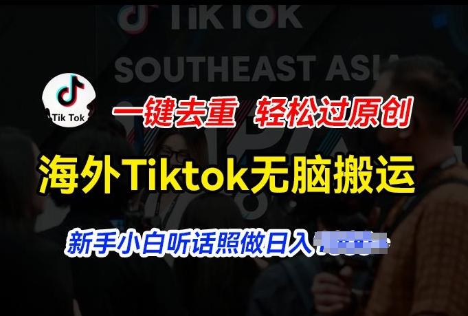 海外Tiktok短视频无脑搬运，一键去重轻松过原创，新手小白听话照做日入几张【揭秘】-氚客吧