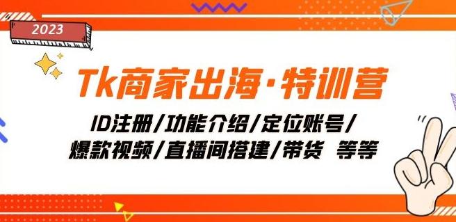 Tk商家出海·特训营：ID注册/功能介绍/定位账号/爆款视频/直播间搭建/带货-氚客吧