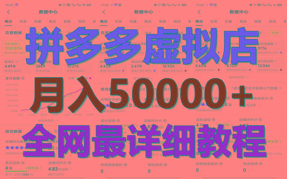 拼多多虚拟电商训练营月入50000+你也行，暴利稳定长久，副业首选-氚客吧