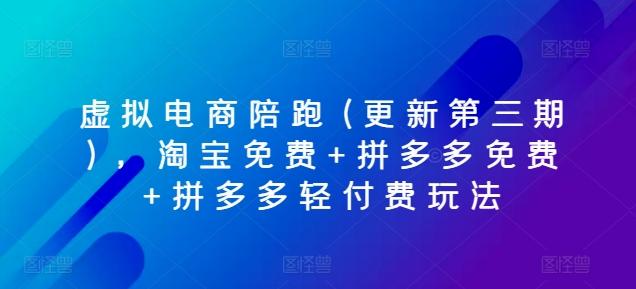 虚拟电商陪跑(更新第三期)，淘宝免费+拼多多免费+拼多多轻付费玩法-氚客吧