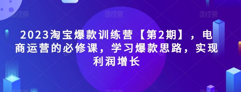 2023淘宝爆款训练营【第2期】，电商运营的必修课，学习爆款思路，实现利润增长-氚客吧