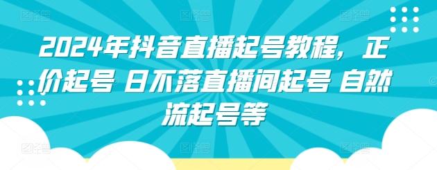 2024年抖音直播起号教程，正价起号 日不落直播间起号 自然流起号等-氚客吧