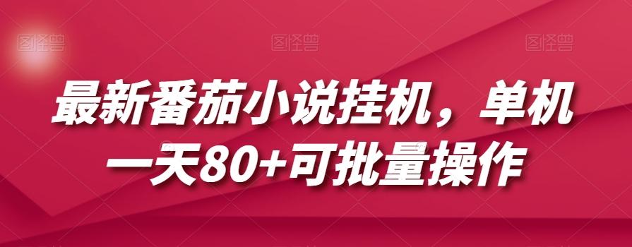 最新番茄小说挂机，单机一天80+可批量操作【揭秘】-氚客吧