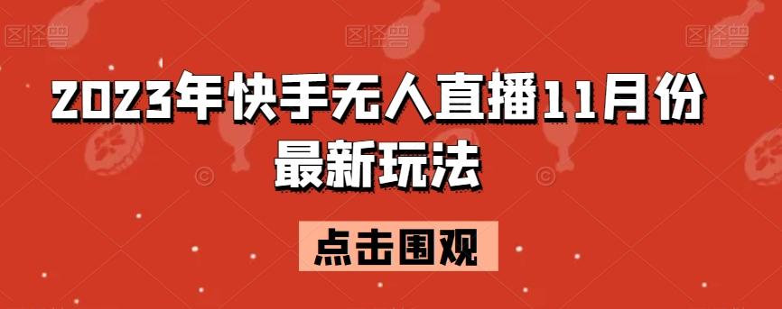 2023年快手无人直播11月份最新玩法-氚客吧