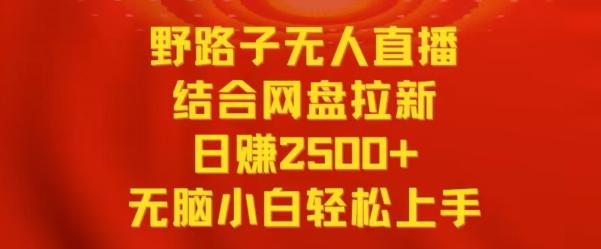 野路子无人直播结合网盘拉新，日赚2500+，小白无脑轻松上手【揭秘】-氚客吧