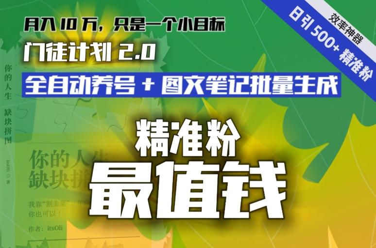 【流量就是钱】日引流500+各类目精准粉神器：全自动养号+图文批量生成。从此流量不愁，变现无忧！-氚客吧